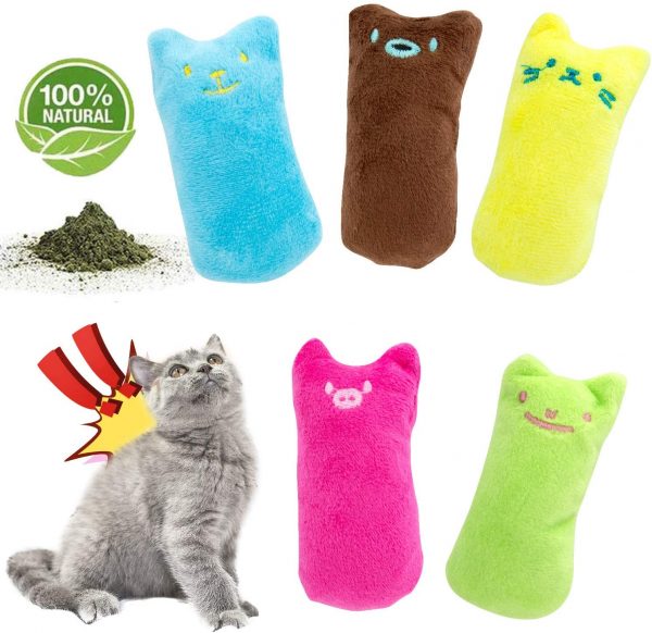 5 Jouets en peluche avec herbe à chat pour chat d'intérieur