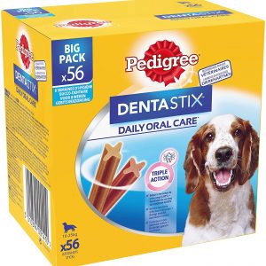 Friandises pour chien moyen 56 bâtonnets à mâcher pour l’hygiène bucco-dentaire Pedigree Dentastix