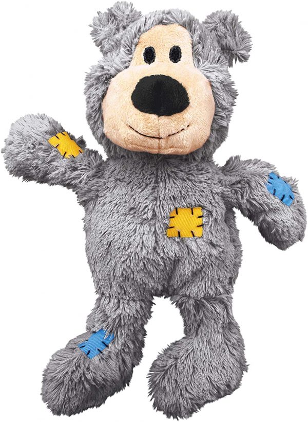 Jouet peluche nounours gris pour chien