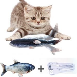 Jouet pour chat peluche poisson électronique vibrant 30cm