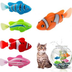 Jouet pour chat électrique design avec poissons mobiles